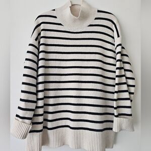 Banana Republic Striped Black and White Women's Sweater